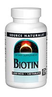 Source Naturals Biotin 5,000mcg High Potency B Vitamin Nutrients Support Healthy Hair, Skin & Nails - Maximum Strength Biotin Deficiency Supplement - 120 Tablets (2 Pack)