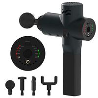 Muscle Massager Gun Deep Tissue Cordless Percussive Massage Gun for Pain Relief,Handheld Electric Impact Body Massager for Athletes Men Women,with 4 Heads & Quiet Powerful Brushless Motor