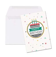 Happy Birthday Cake Confetti Note Card - 4 x 6 Folded Note Card