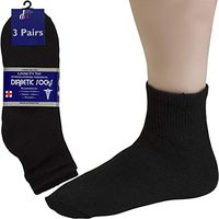 Diabetic Socks Womens Cotton 3-Pack Ankle Black By DEBRA WEITZNER