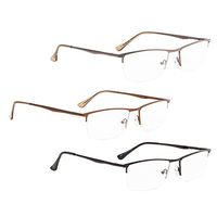 READING GLASSES 3 pack Half-Rim Metal Readers +1.50