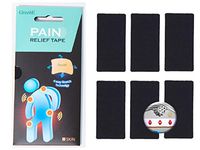 GreenE Pain Relief Tape, 6-PCS Patch, 4-Way-Stretch, True-Kinesio-Therapeutic, Bio Far-Infrared, 36-HR Long-Lasting (1.9in. x 3.9in. x 6pcs precuts) (Black)