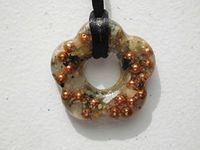 Clear PF-23 Necklace Orgone Generator Energy Accumulator 528Hz/7.83Hz/Advance Harmonics Many Beautiful Ingredients and Colors!! (Power Flower, Clear PF-23)