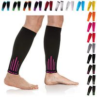 NEWZILL Compression Calf Sleeves (20-30mmHg) for Men & Women - Perfect Option to Our Compression Socks - For Running, Shin Splint, Medical, Travel, Nursing, Cycling (S/M, Pink)