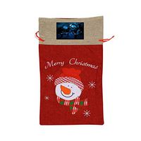 VAbBUQBWUQ Fashion Picture Element Santa Clause Drawstring Candy Goody Toy Gift Stocking Bag Holiday Wrapping Party Favors Presents Decorations