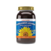 Lekithos® 100% All Natural Liquid Sunflower Lecithin - 32 fl. oz. - Cold Pressed (Solvent Free) - Rich in Phosphatidyl Choline - Non-GMO Project Verified