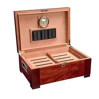 ZLMMY Humidifier with Humidifier and Hygrometer - Travel Portable Pine Large Capacity Double Cigar Cabinet