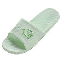 Womens Mens Indoor Bathroom Shower Solid Slide-on Slippers Poolside Shoes Soft Bottom Non-Slip House Shoes Green
