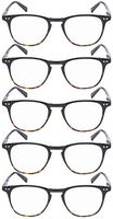 Reading Glasses 5 Pairs Stylish Readers for Women Reading (Black, 1.25)