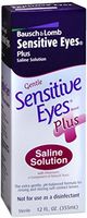 Bausch & Lomb Sensitive Eyes Plus Saline Solution 12 oz (Pack of 5)
