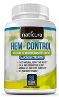 Hem-Control Natural Hemorrhoid Treatment Supplement - Fast & Lasting Pain Relief Pills - Vegan Capsules for Hemroid & Colon Health with Blond Psyllium Husk (90)