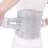 Efanr Lumbar Brace, Lower Back Support Brace Belt Dual Adjustable Self-Heating Magnetic Therapy Belt for Sciatica, Scoliosis and Herniated Disc (Grey, XL)