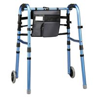 Carex Folding Explorer Walker for Seniors - Adult Walker with 5-Inch Wheels - Portable Medical Walker with Adjustable Height, 30-38 Inches