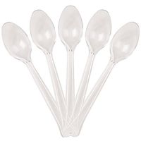 JAM PAPER Premium Utensils Party Pack - Plastic Spoons - Clear - 48 Disposable Spoons/Pack