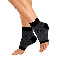 OrthoSleeve FS6 Compression Foot Sleeve (One Pair) for Plantar Fasciitis, Heel Pain, Achilles Tendonitis and Swelling (Black, XX-Large)