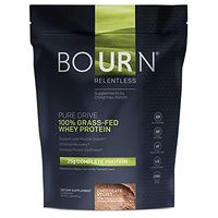 Bourn Relentless PURE DRIVE 100% Grass-Fed Whey Protein Powder; Gluten Free, Soy Free, USA Made; No Added Hormones (rBGH & rBST Free); No Artificial Color, Flavors, Sweeteners; Chocolate Velvet (2 LB)