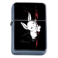 Bunny Bone Flip Top Oil Lighter Em1 Smoking Cigarette Silver Case Included