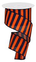 Syracuse University Wide Fabric Ribbon/Christmas Tree Garland, Orange and Navy, 2.5" x 10 Yards