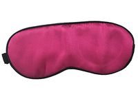 Amint Contoured Design Finest Charmeuse Sleep Eye Mask Blindfold with Ear Plugs Travel Fuchsia,7.9"*3.5"