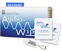 Audio-Wipes Individual Cleaning Towelettes - Box of (30 Wipes) Hearing Aid Cleaning Wipes Towelettes Individually Packaged and Liberty Hearing Aid Battery Keychain