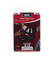 Mueller Athletic Tape, 1.5" x 10yd Roll, Black, 6 Pack