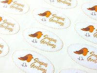 Pack of 30 Seasons Greetings Christmas Oval Stickers, Colorful Robin Envelope Seals Labels for Cards, Festive Craft and Decoration