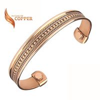 Copper Therapy Double Magnet Pure Copper Magnetic Therapy Bracelet for Pain Relief and Arthritis