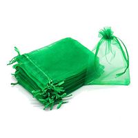 Dealglad 50pcs Drawstring Organza Jewelry Candy Pouch Christmas Wedding Party Favor Gift Bags (3x4", Green)