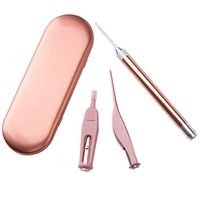 3 Pcs Earwax Removal Kits,Nose Cleaning Tweezer,Nail Clipper,Ear and Nose Pick Cleaner Kit with LED Light,Visible Ear, Nose Care Accessories,Ear Spoon with Storage Box for