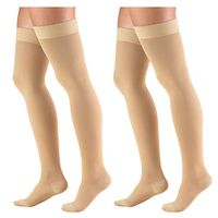 Truform Compression 30-40 mmHg Knee High Dot Top Stockings, Beige, Large, 2 Count