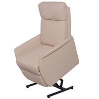 Beige Electric Lift Chair Recliner Sofa PU Leather Seat w/Remote Control