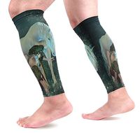 LEVEIS A Girl and Unicorn Calf Compression Sleeves 1 Pair, Leg Performance Support for Shin Splint Calf Pain Relief Men & Women Guards Sleeves for Running Cycling