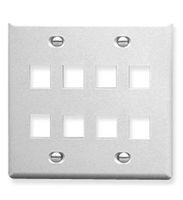 ICC IC107FD8WH Faceplate Flat44; 2-Gang & 8 Port - White