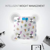 Bluetooth Weight Scale Art Cartoon Delicious Food Burger Cola Smart Weigh Scale Body Fat Composition Monitor Analyzer with Smartphone App for Body Management-396 Lbs