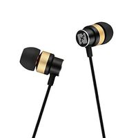 Kinwal in-Ear Earbuds Headphones, Nylon Braided Earphones Stereo Noise Isolation Headset with Mic for iPhone, iPod, iPad, Android Smartphone and Tablet, MP3 Player and All 3.5mm Audio Devices (Black)