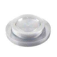Disposable Plates, 60 Pcs/30 Sets Eco Friendly Dessert Cake Salad Dinner Disposable Plastic Plates with Glitter for Wedding Party - 30 Dinner Plates 10", 30 Salad/Salad Plates 7" (US STOCK) (Silver)