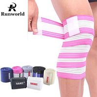 Runworld (1 Pair) Elastic Breathable Knee Brace Compression Bandage Wraps Pain Relief Straps Support Wraps Sleeve for Men Women Cross Training WODs,Gym Workout,Fitness & Powerlifting (Rose/White)