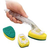 1 Dish Wand 2 Refill Replacement Heads, Heavy Duty Dish Wand Sponge for Kitchen Plate Cleaning Brush