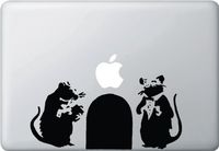 Yadda-Yadda Design Co. The Fancy Rats - Banksy Style Vinyl Laptop or MacBook Decal (9" w x 4.5" h)(Black)