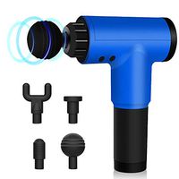 Deep Tissue Massage Gun,Handheld 6 Speeds Percussion Fascial Gun for Pain Relief,Super Quiet Device with 4 Interchangeable Massage Heads (Blue)