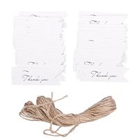 WINOMO 100pcs Thank You Kraft Paper Gift Tag White Wedding Favor Tag with 10M Twine