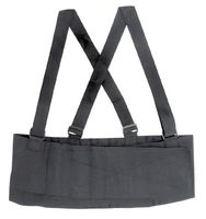 DMI Deluxe Work Belt Back Support Brace Lumbar Support with Adjustable, Removable Shoulder Straps, Fits 28-40, Black
