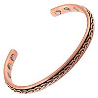 MAGNETJEWELRYSTORE Copper Magnetic Therapy Bracelet High Power Twisted Vine X-Small
