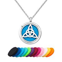 Moonlight Collection Essential Oil Locket Celtic Cross Pendant Aromatherapy Necklace Diffuser (Triquetra)