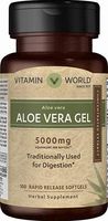 Vitamin World Aloe Vera Gel 100 Softgels, Digestion Support, Herb Supplement, Rapid-Release, Gluten Free