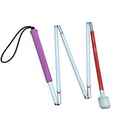 Aluminum Mobility Folding Cane for The Blind (Folds Down 5 Sections) (105cm (41.3 inch)-Pink Handle)