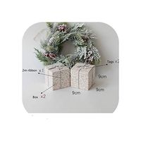 Set of 2 Party Gift Boxes with Ribbon and Tag Favor Boxes Peace and Joy Holiday Box Christmas Present Gifts Box Party Supplies,Khaki