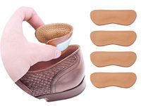 Leather Heel Grips Liner Cushions Inserts for Loose Shoes,Shoe Pads for Shoes Too Big, Improved Shoe Fit and Comfort,2 Pairs 0.28inch Thick (Khaki)