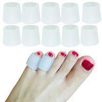 DYKOOK Toe Sleeves, 5 Pairs/Pack, Toe Protectors for Corns Remover, Callus Cushion, Bunion Treatment, Ingrown Nails, Pinching, Cramping (Middle Toe Covers) (Thick-White)
