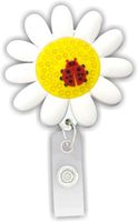 3D Rubber Retractable Badge Reel - Daisy